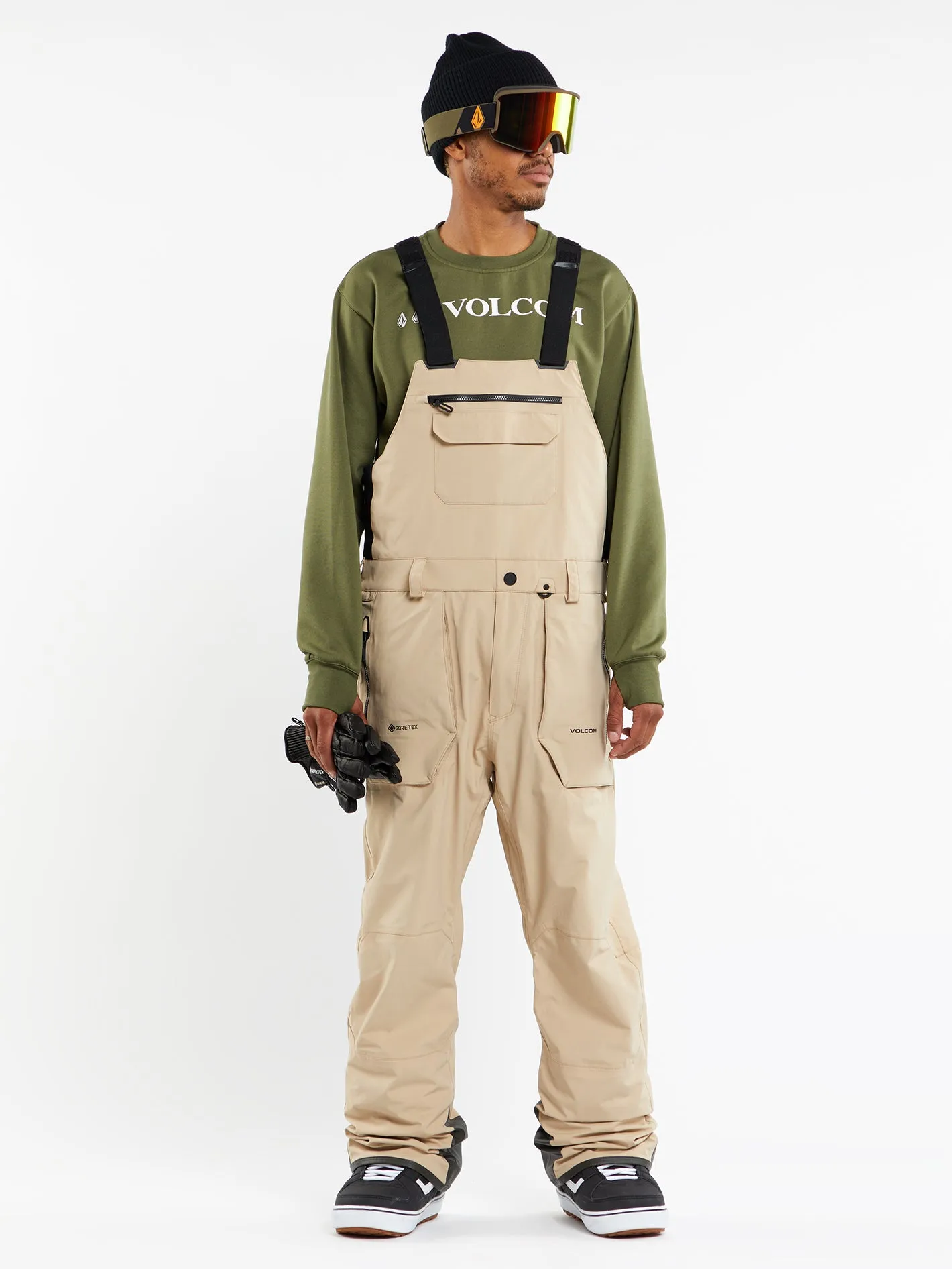 Mens Rain Gore-Tex Bib Overalls - Khakiest sold by Volcom