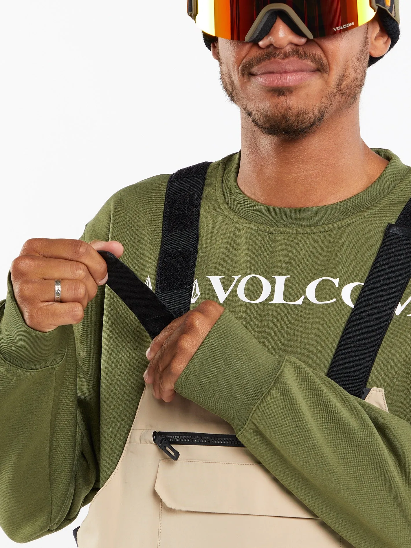 Mens Rain Gore-Tex Bib Overalls - Khakiest sold by Volcom product image thumbnail 5