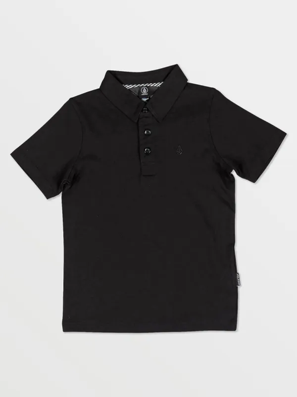 Little Boys Wowzer Polo Short Sleeve Shirt - Black sold by Volcom