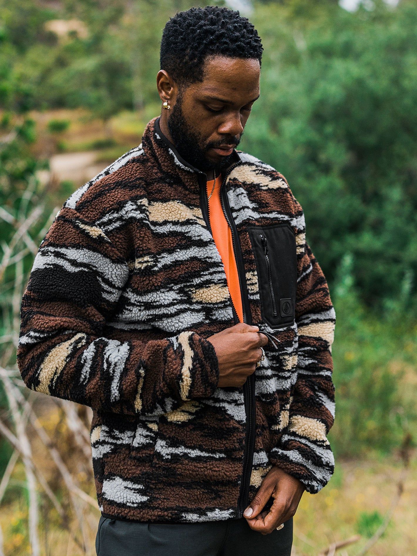 Muzzer Fuzzar Zip Fleece Jacket - Bark Brown sold by Volcom product image thumbnail 2