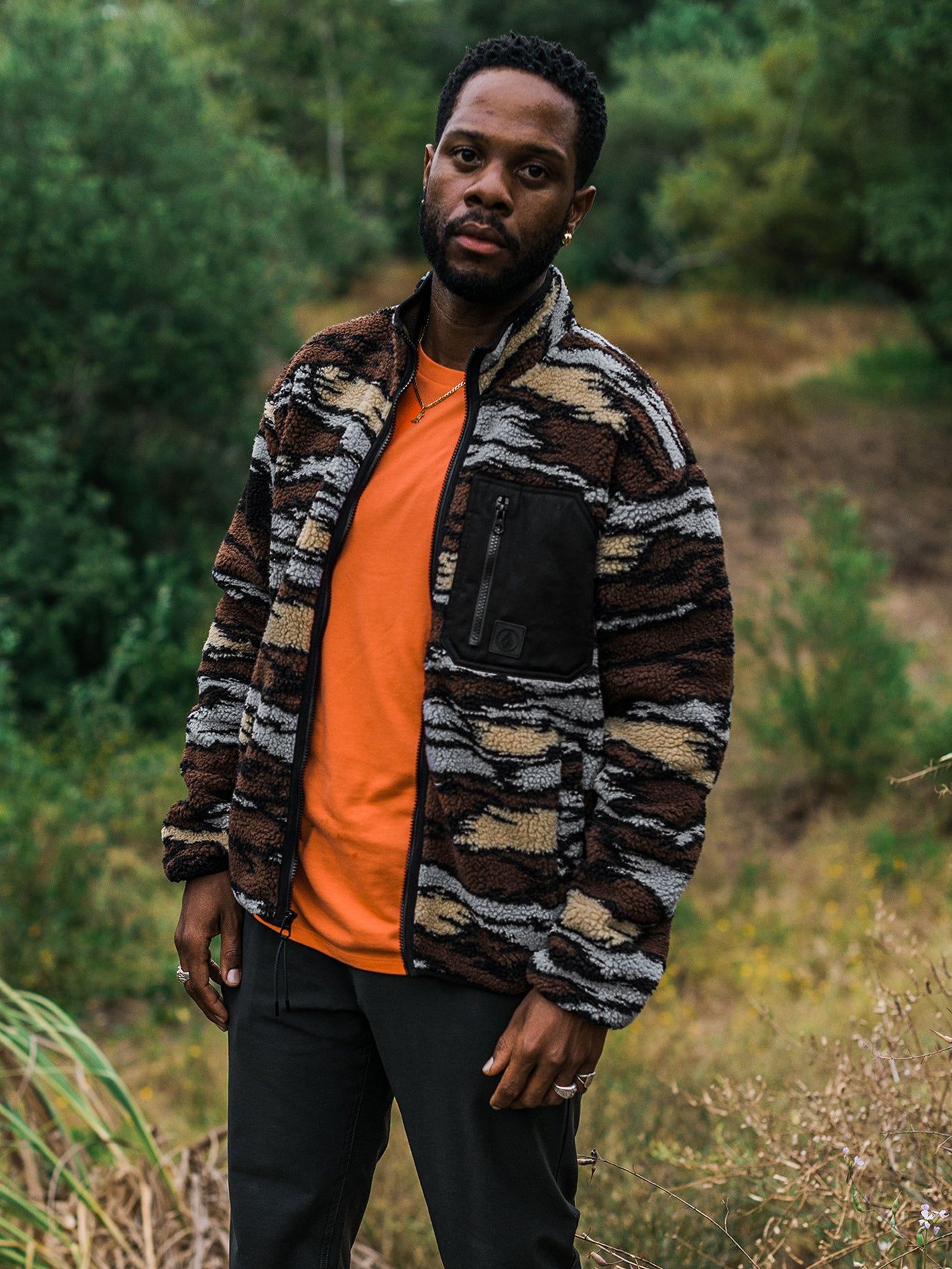 Muzzer Fuzzar Zip Fleece Jacket - Bark Brown sold by Volcom