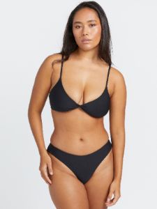 Simply Seamless V Neck Bikini Top - Black sold by Volcom
