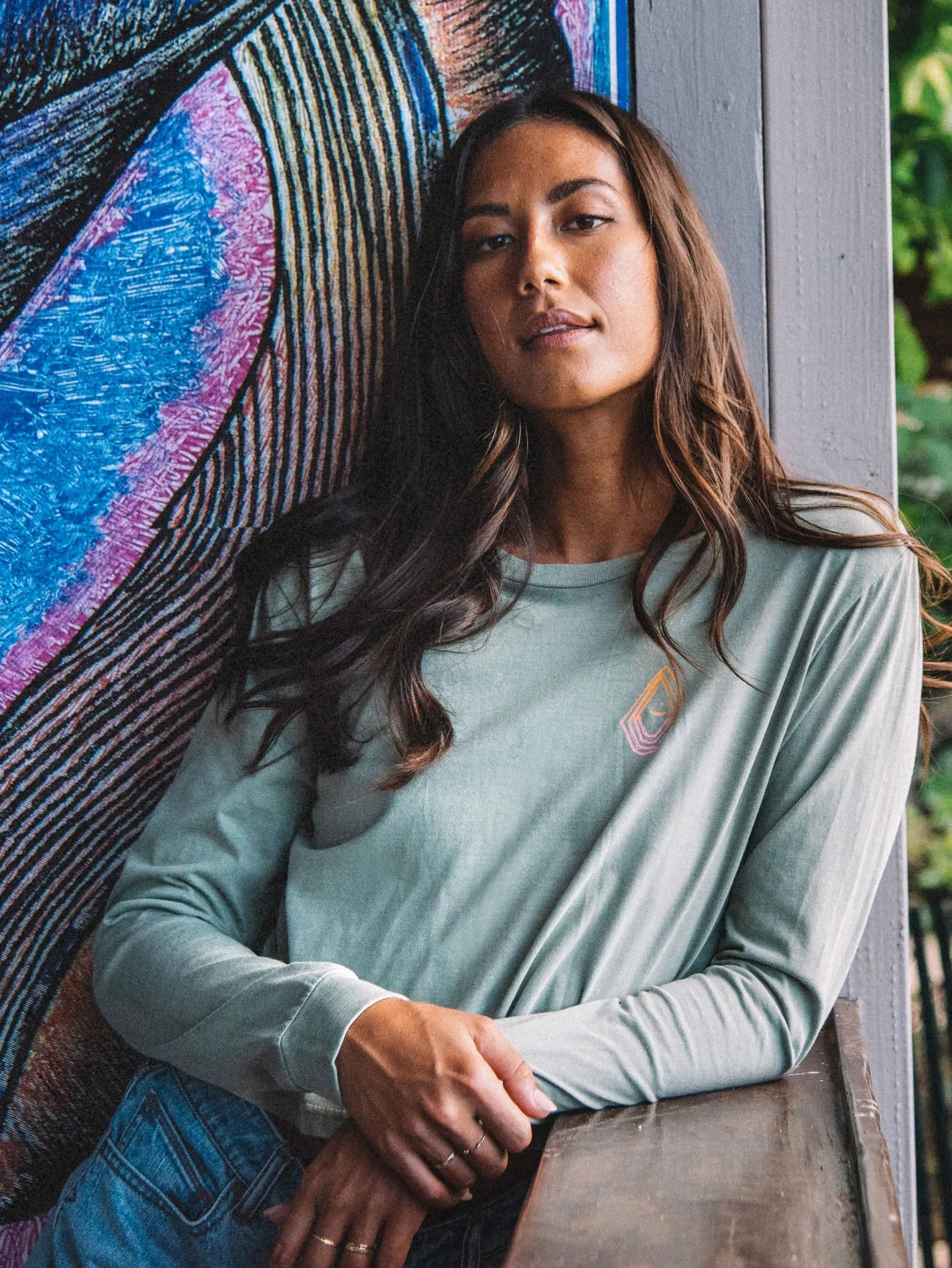 The Volcom Stones Long Sleeve Tee - Light Army sold by Volcom