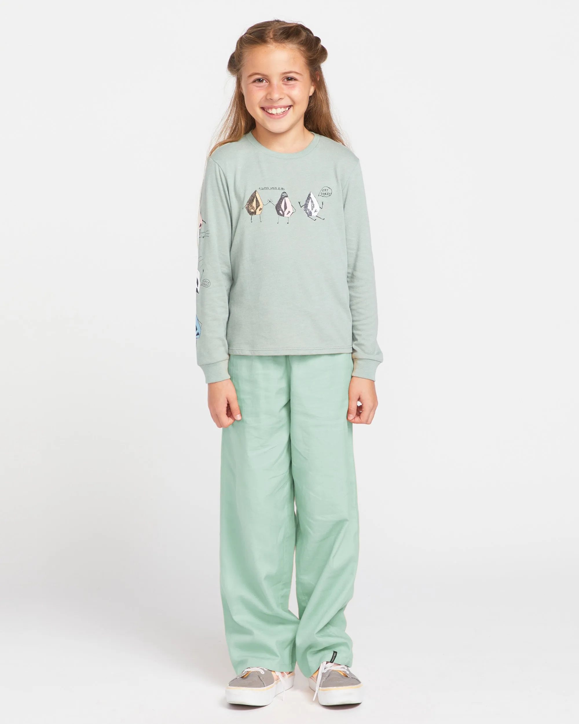Little Girls Made From Stoke Long Sleeve Tee - Sea Spray sold by Volcom