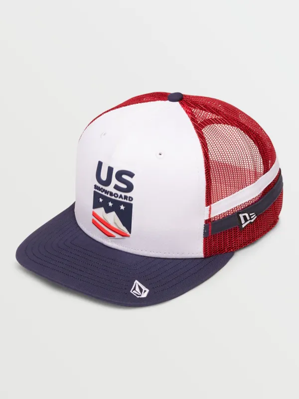 USA Trucker Hat - Red Combo sold by Volcom