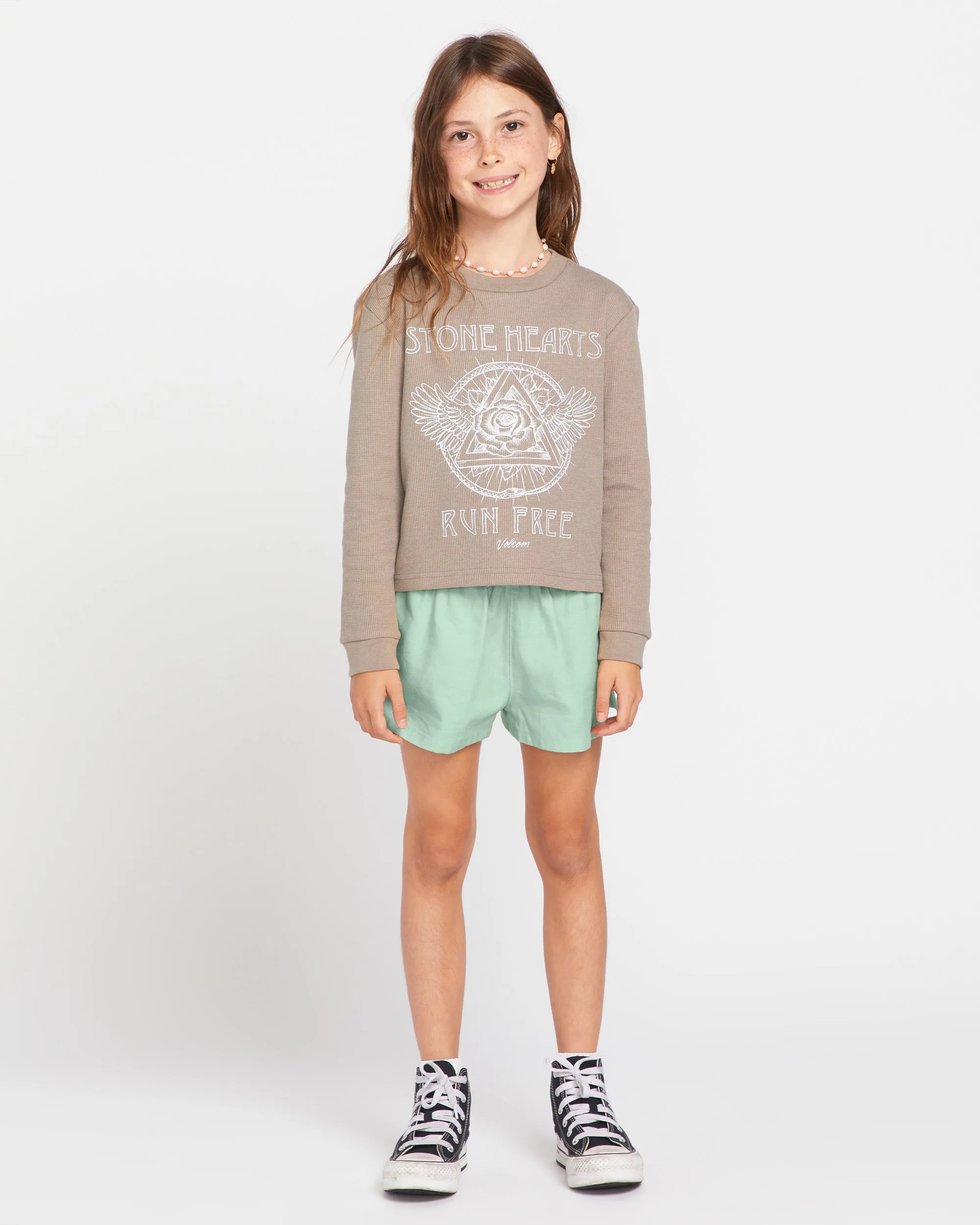 Little Girls Thermality Long Sleeve Shirt - Moondust sold by Volcom