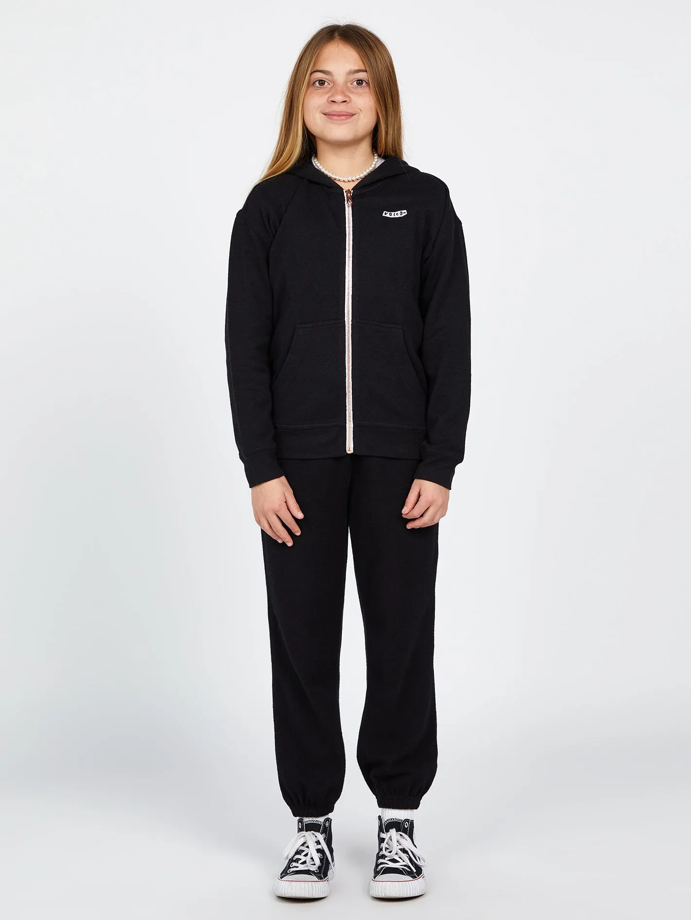 Girls Lived In Lounge Zip Up Hoodie - Black sold by Volcom product image thumbnail 5