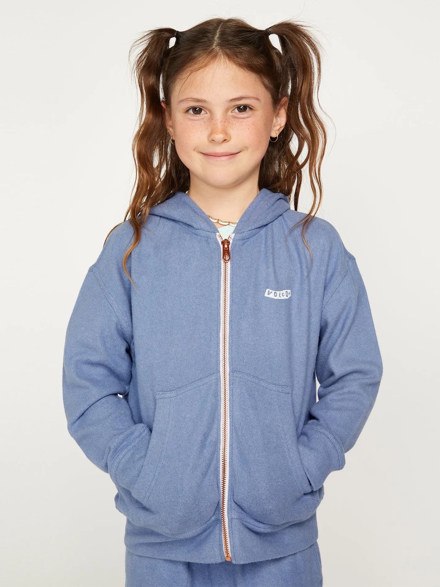 Girls Lived in Lounge Zip Fleece - Washed Blue sold by Volcom product image thumbnail 3