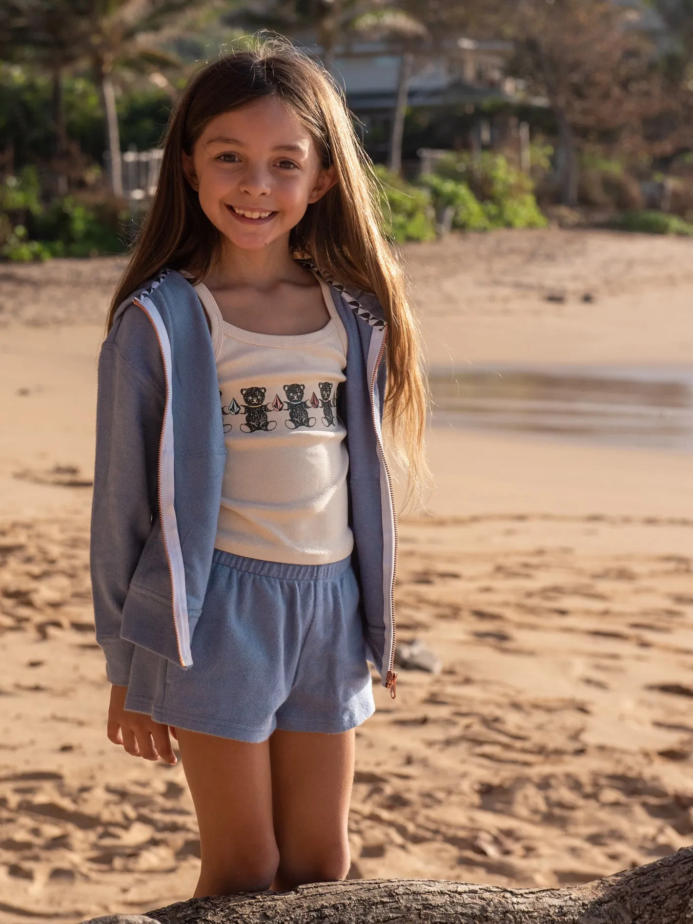 Girls Lived in Lounge Zip Fleece - Washed Blue sold by Volcom