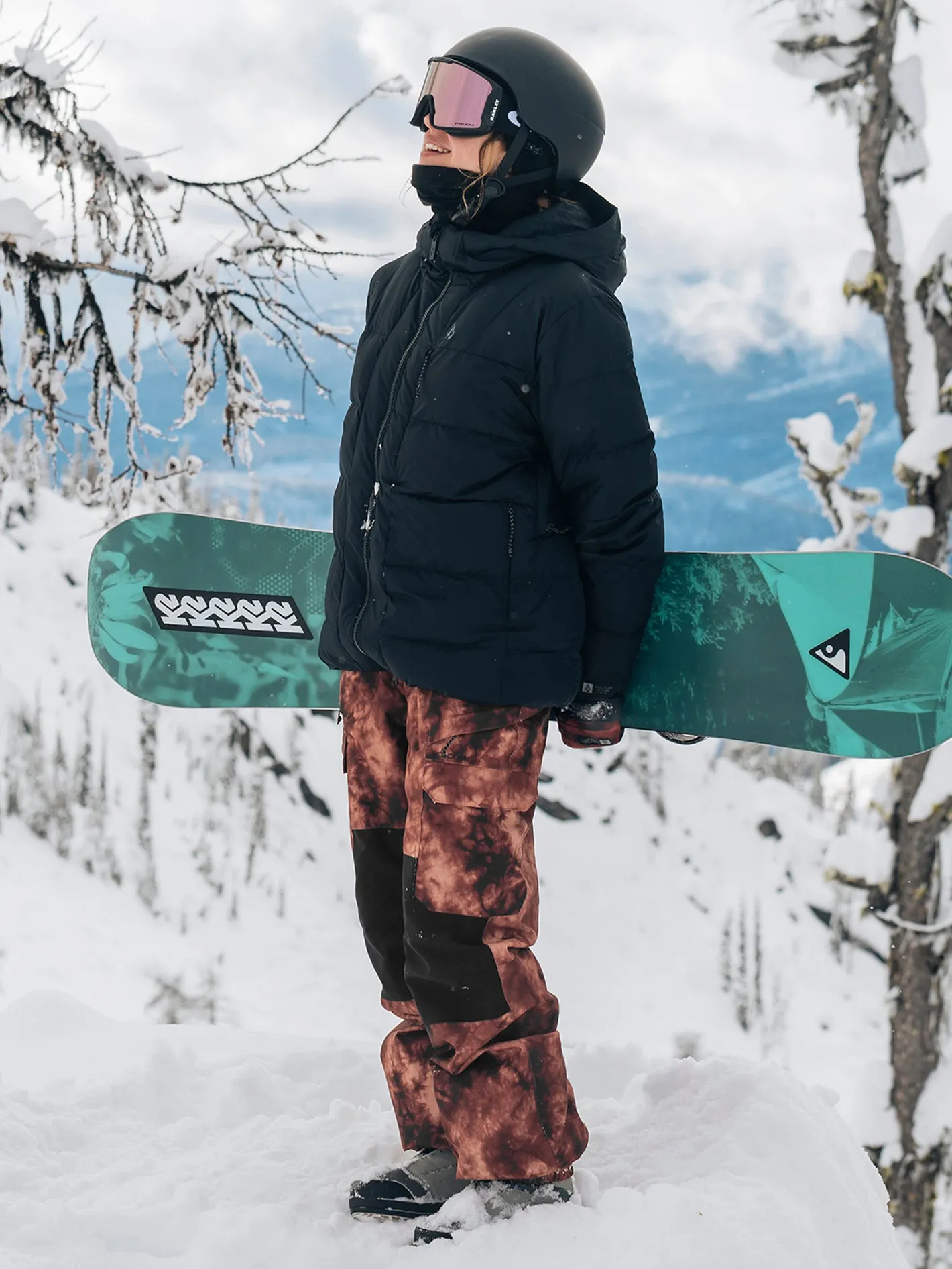 Womens Creston 3D Stretch Bib Overalls - Pink Salt Wash sold by Volcom product image thumbnail 2