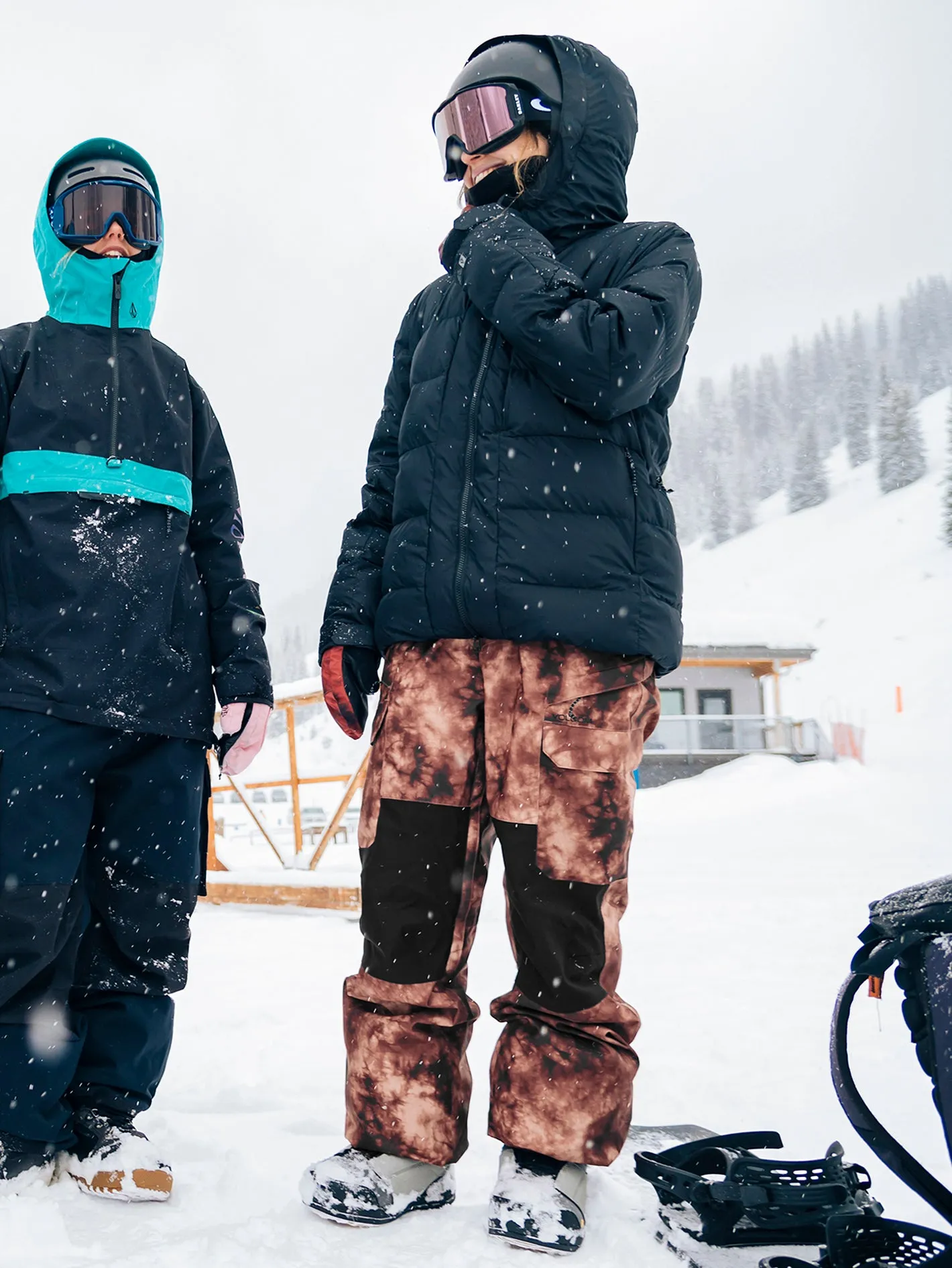 Womens Creston 3D Stretch Bib Overalls - Pink Salt Wash sold by Volcom product image thumbnail 4