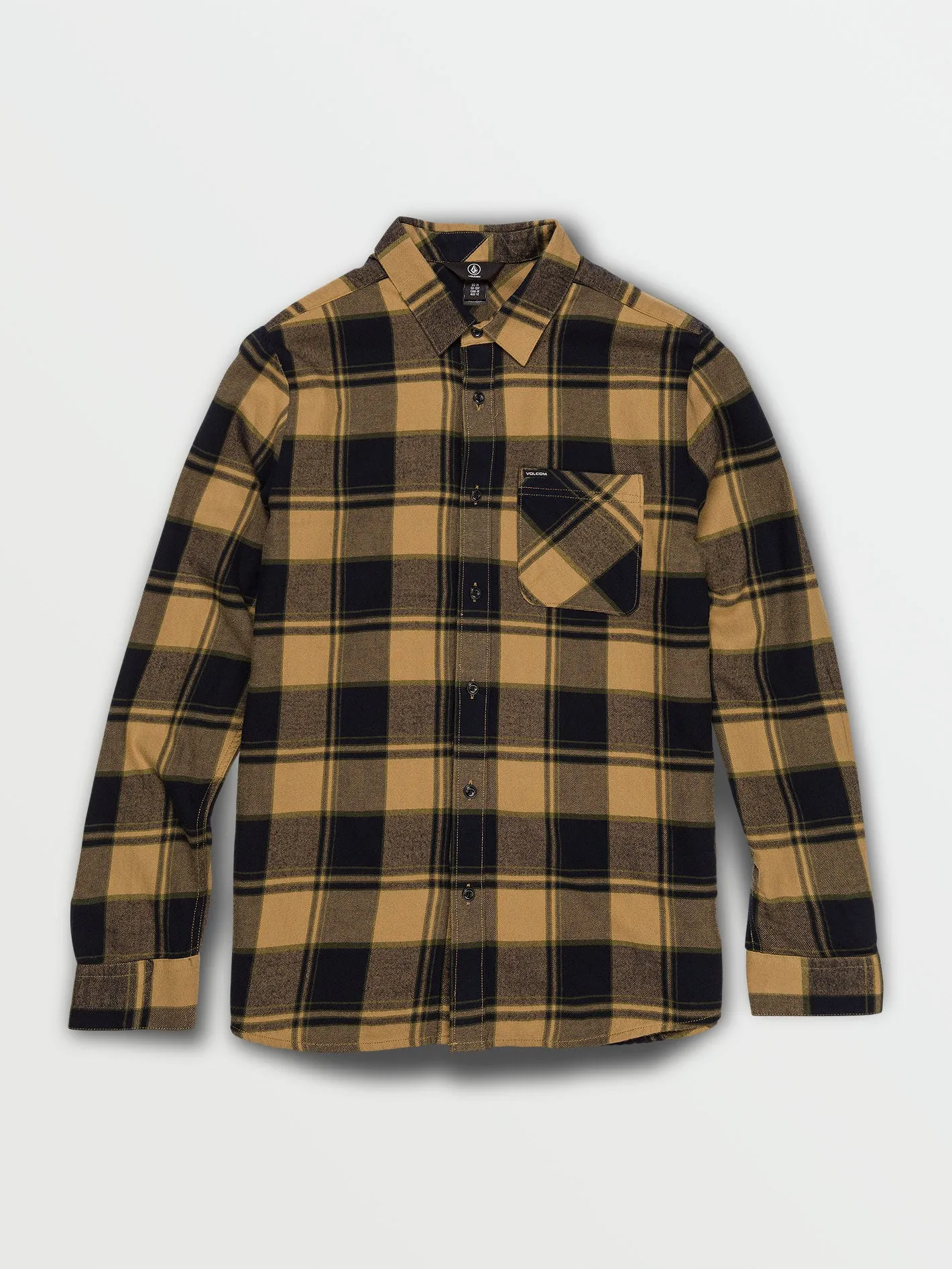 Big Boys Caden Flannel - Dark Khaki sold by Volcom