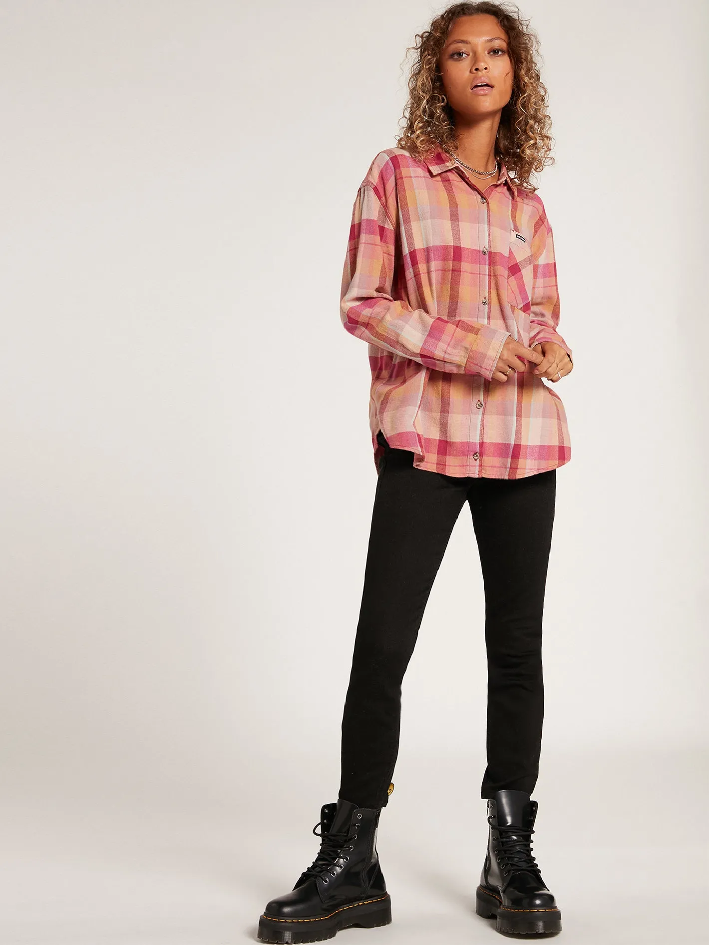 Plaid to Meet U Long Sleeve Flannel - Auburn sold by Volcom product image thumbnail 4