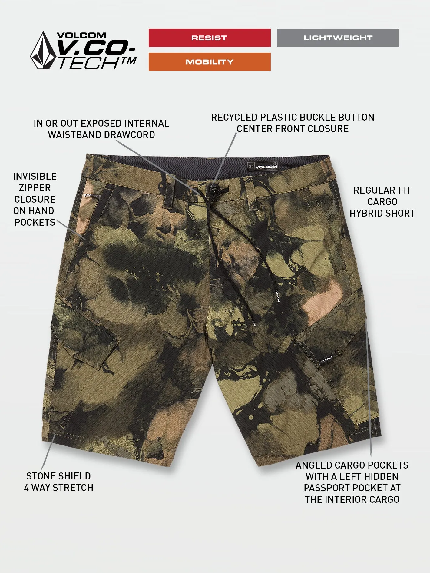 Country Days Hybrid Shorts - Old Mill sold by Volcom product image thumbnail 2