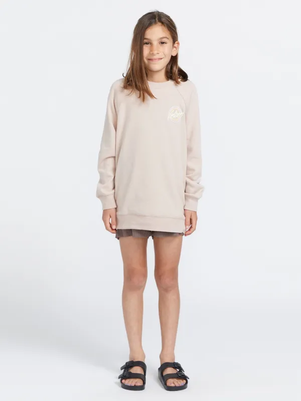Girls Truly Stokin Boyfriend Crew Sweatshirt - Mushroom sold by Volcom