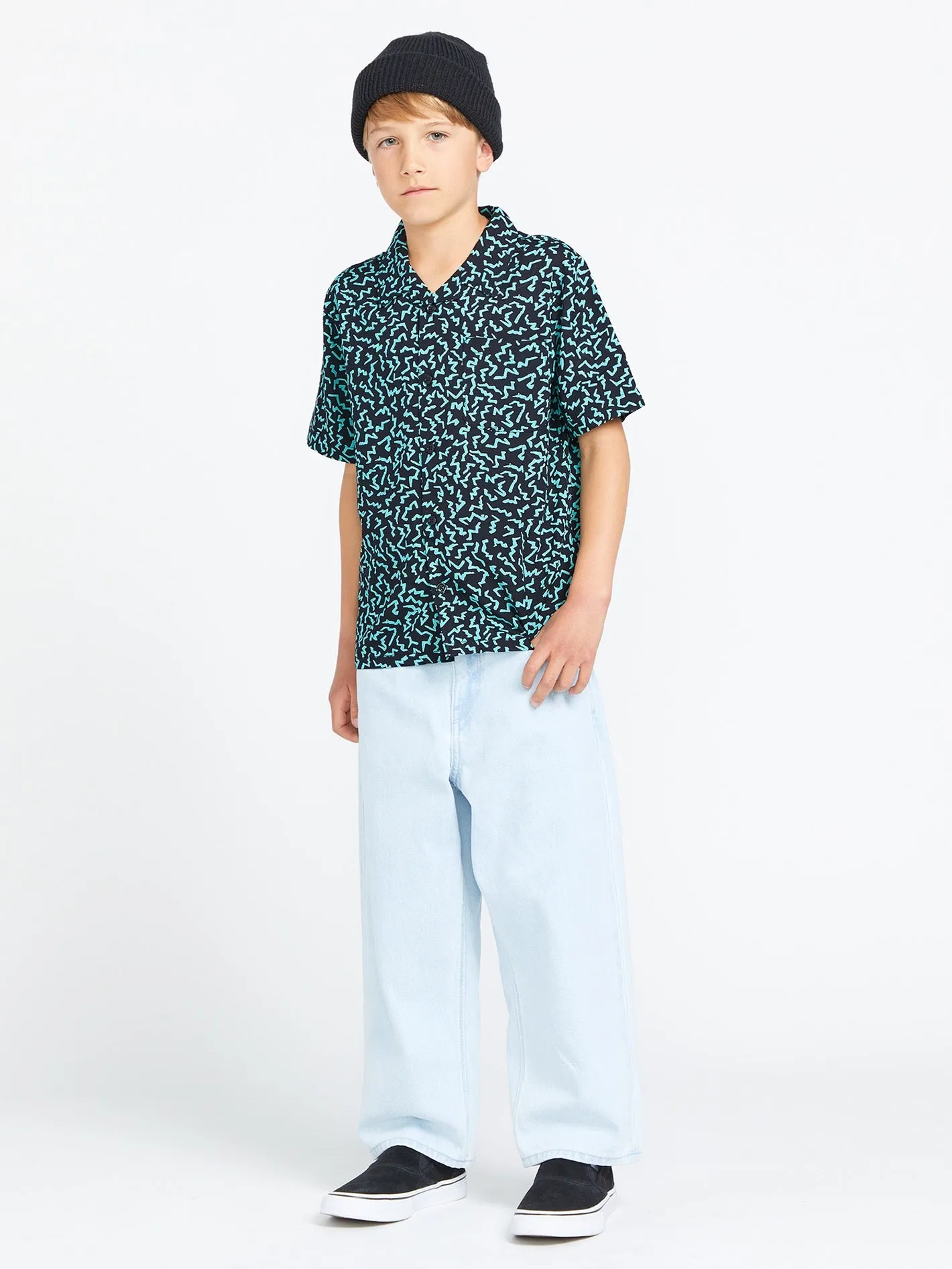 Little Boys Asphalt Beach Short Sleeve Shirt - Black sold by Volcom product image thumbnail 5