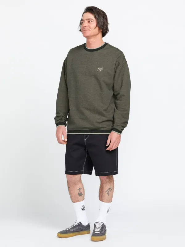 Volcom Entertainment Hockey Dad Crew Sweatshirt - Lemon Heather made by Volcom