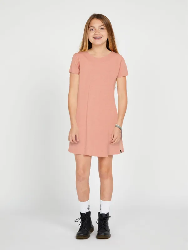 Girls High Wired Dress - Light Mauve sold by Volcom