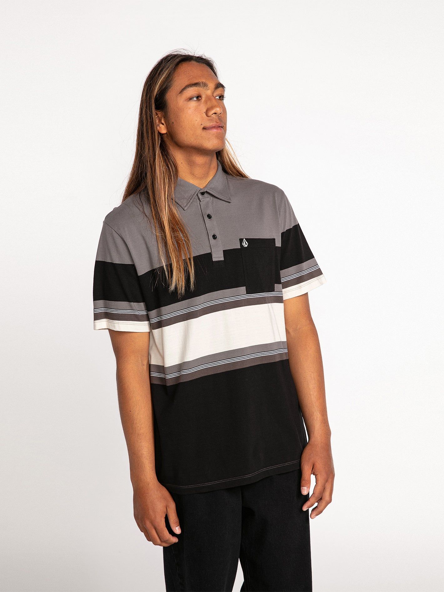 Heavy Daze Short Sleeve Polo - Pewter sold by Volcom