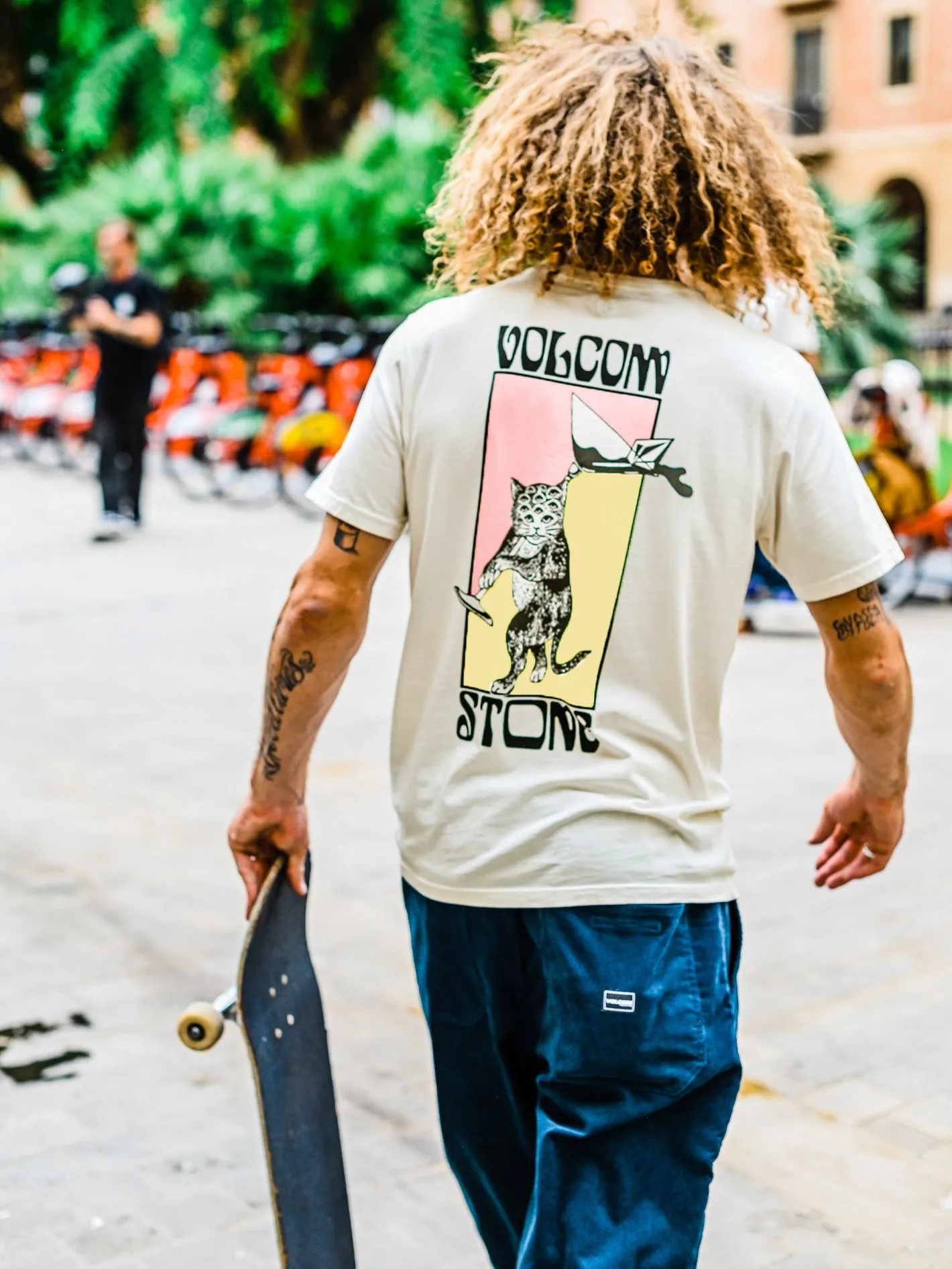 Feline Short Sleeve Tee - Cream sold by Volcom