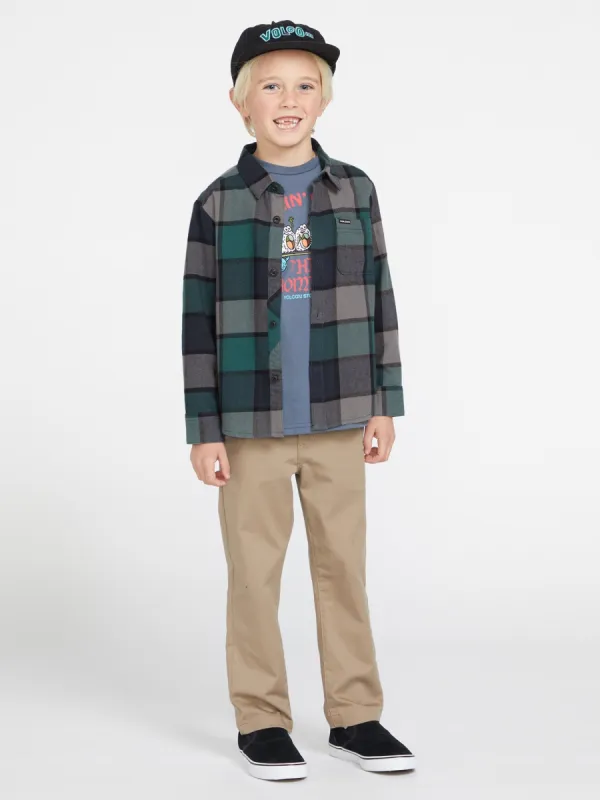 Little Boys Caden Plaid Flannel - Navy sold by Volcom