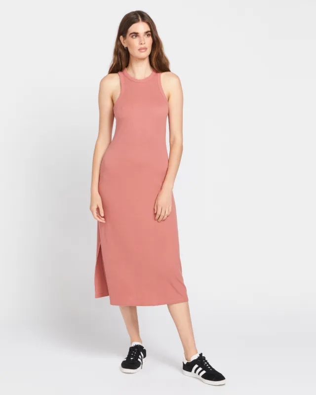 Stonelight Rib Dress - Mauve Rose made by Volcom