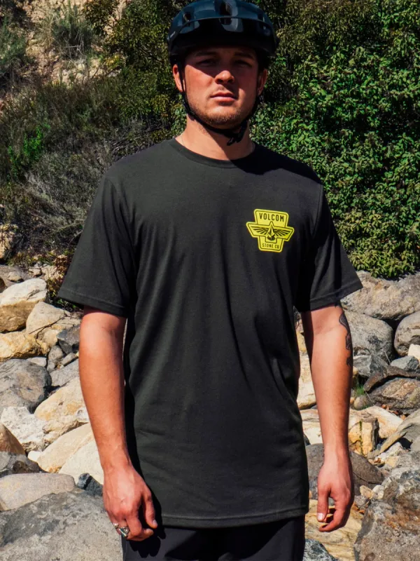 Wing It Short Sleeve Tee - Washed Black Heather sold by Volcom