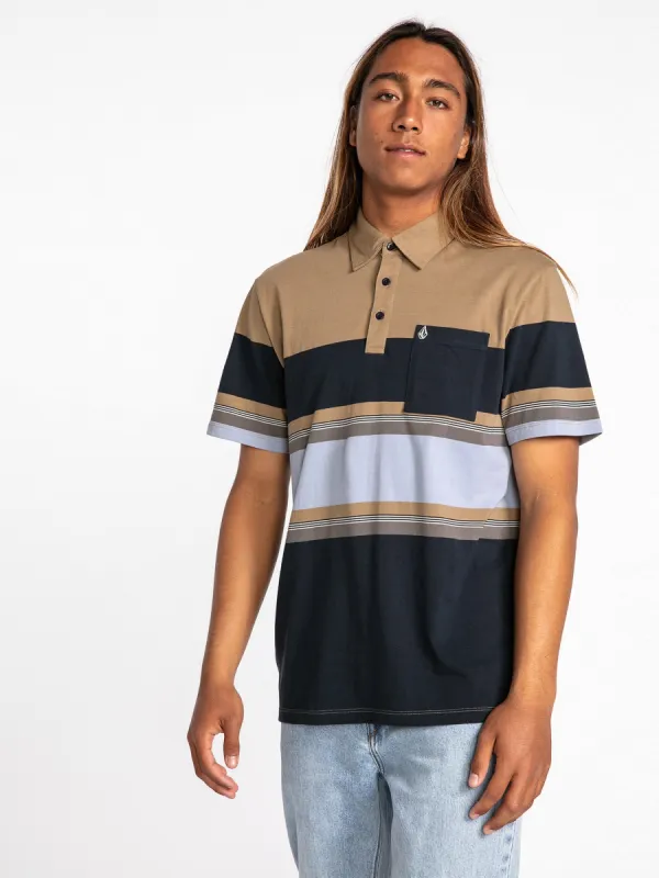 Heavy Daze Short Sleeve Polo - Dark Khaki sold by Volcom