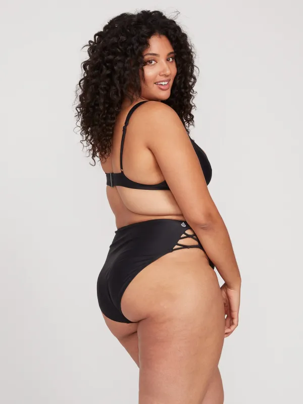 Simply Solid Retro Bikini Bottom Plus Size - Black sold by Volcom