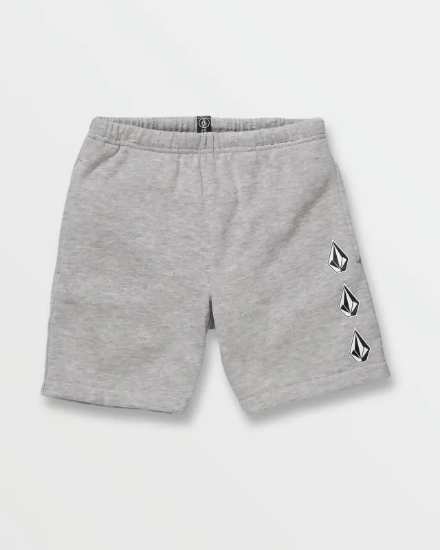 Little Boys Iconic Stone Fleece Shorts - Grey Heather sold by Volcom