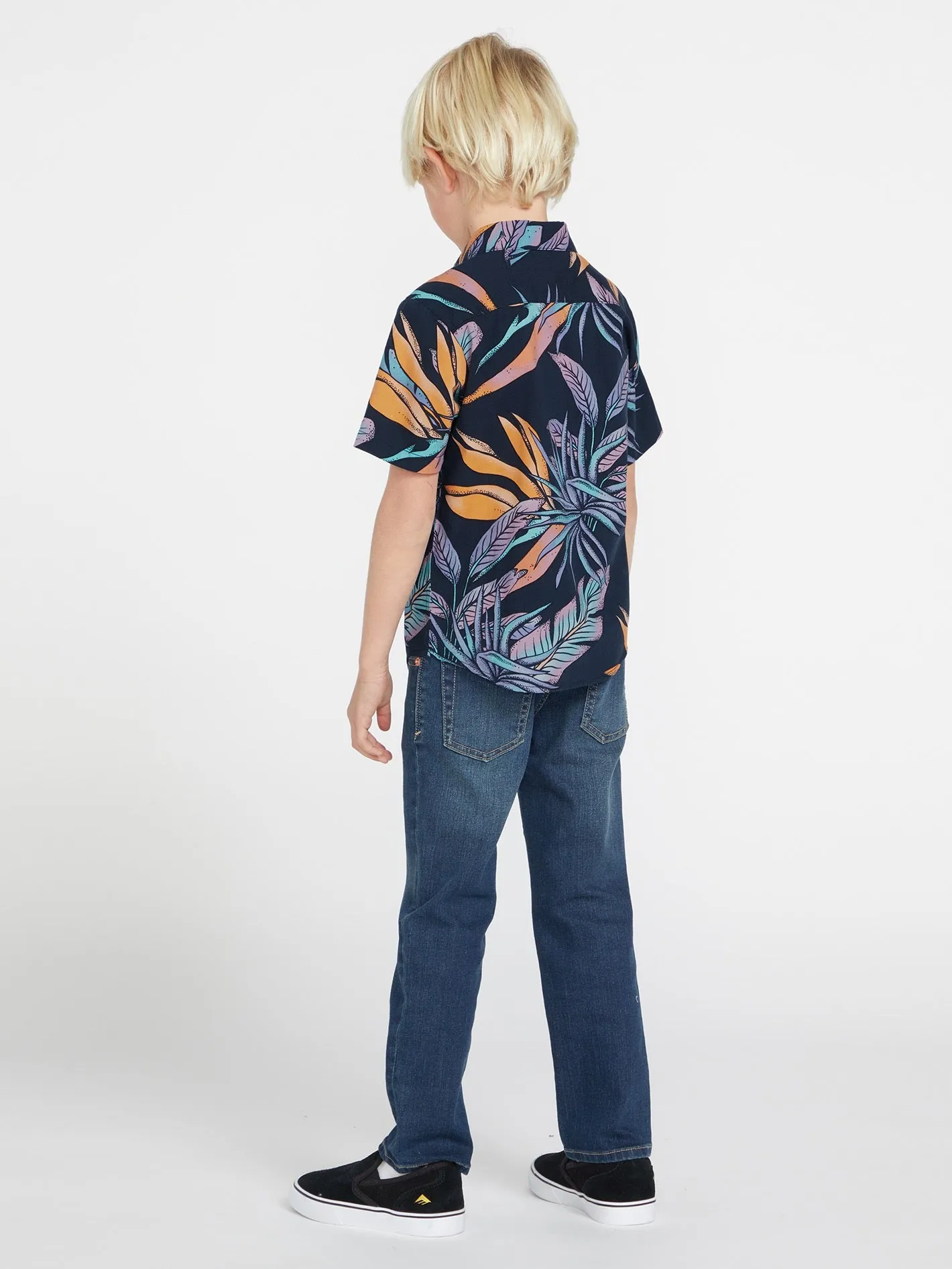Little Boys Indo Spray Floral Woven Short Sleeve Shirt - Navy sold by Volcom product image thumbnail 2