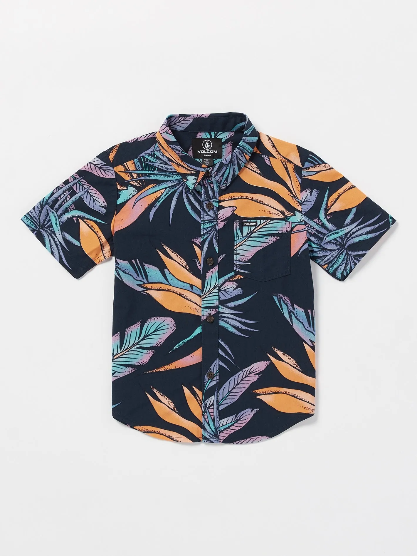 Little Boys Indo Spray Floral Woven Short Sleeve Shirt - Navy sold by Volcom product image thumbnail 3