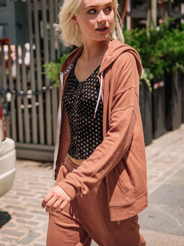 Lived In Lounge Zip Hoodie - Dark Clay sold by Volcom