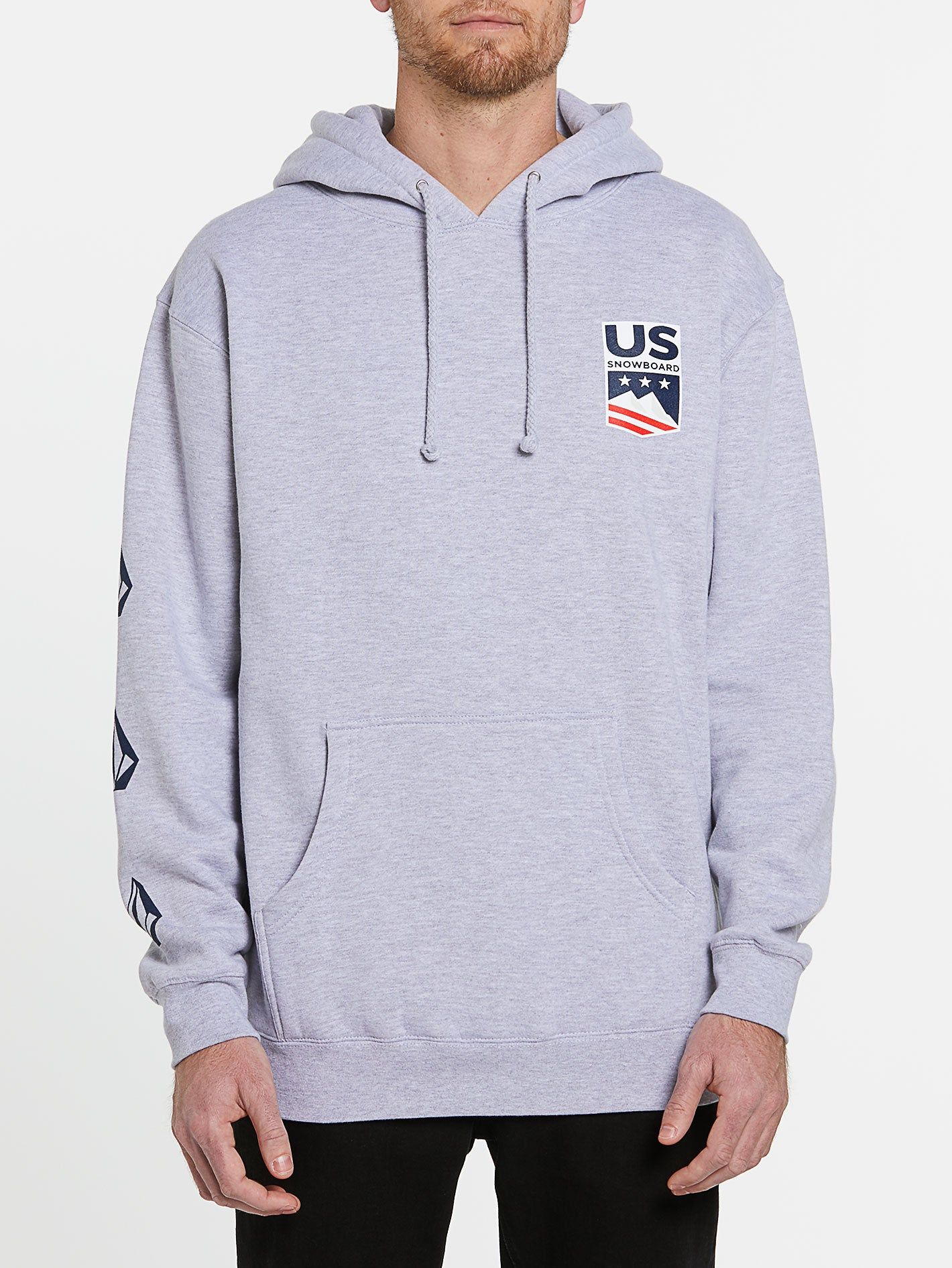 Mens USA Deadly Stones Pullover - Heather Grey sold by Volcom