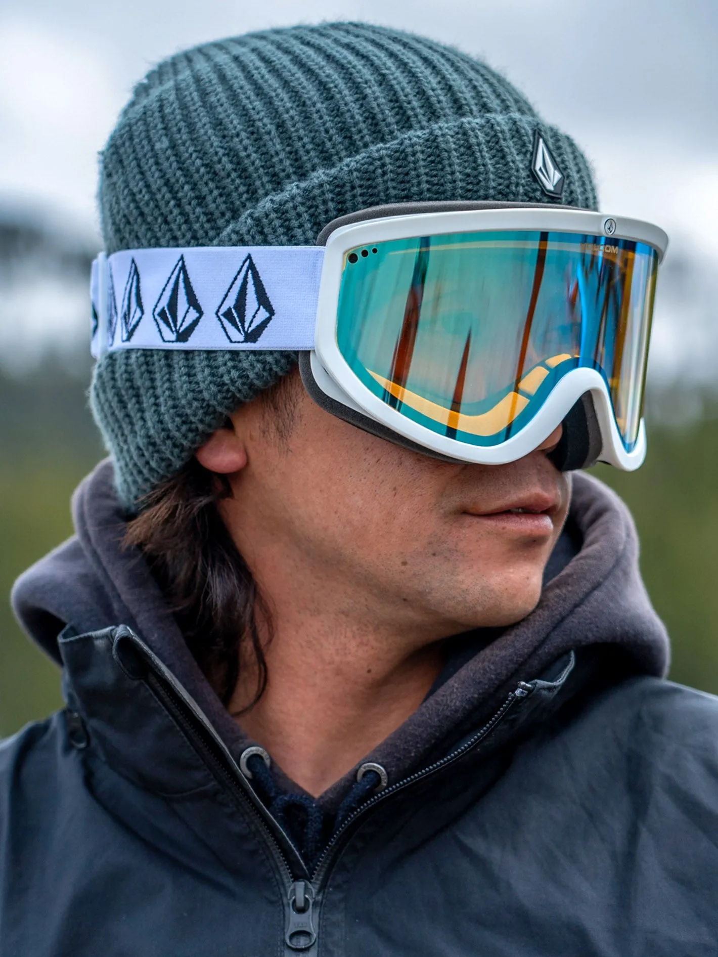 Footprints Goggle - Matte White Stone / Ice Chrome+BL sold by Volcom product image thumbnail 2