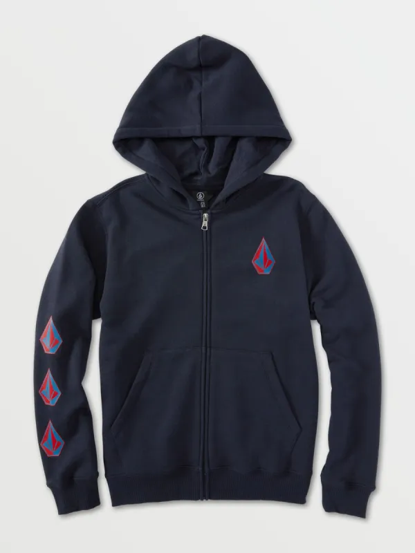 Big Boys Iconic Stone Zip Hoodie - Navy sold by Volcom