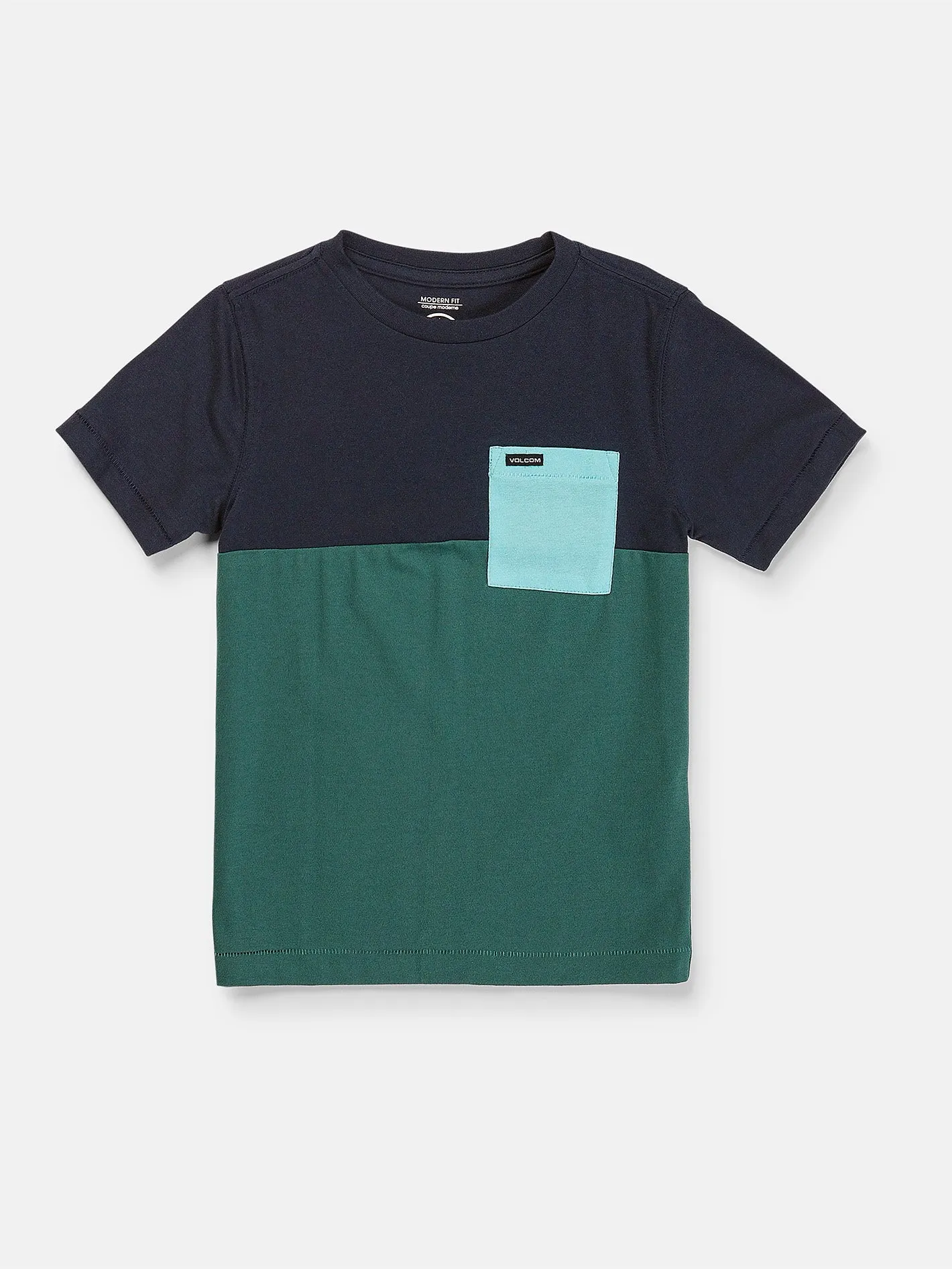 Little Boys Block Stone Crew Short Sleeve Tee - Navy sold by Volcom