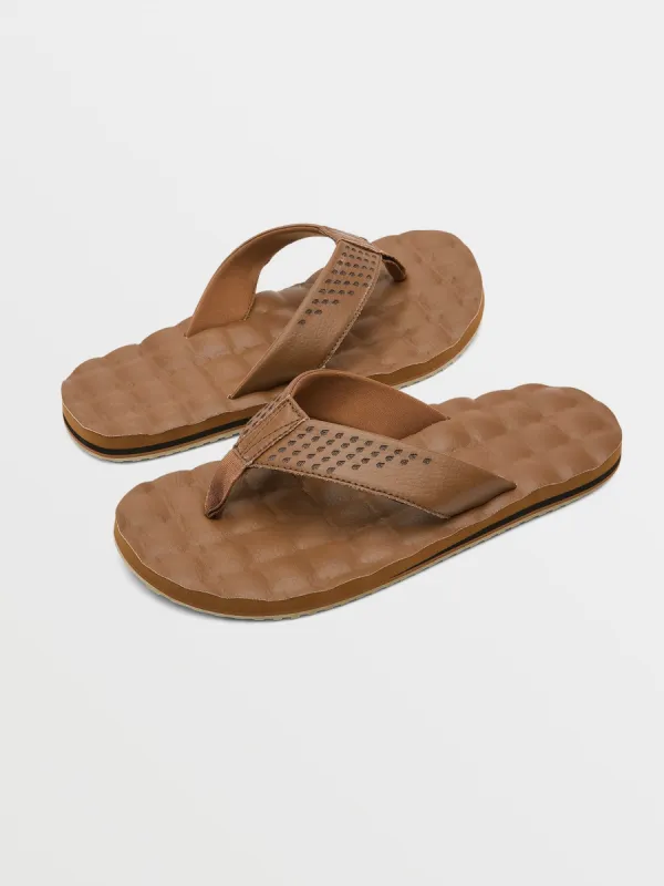 Recliner Leather Sandals - Brown made by Volcom
