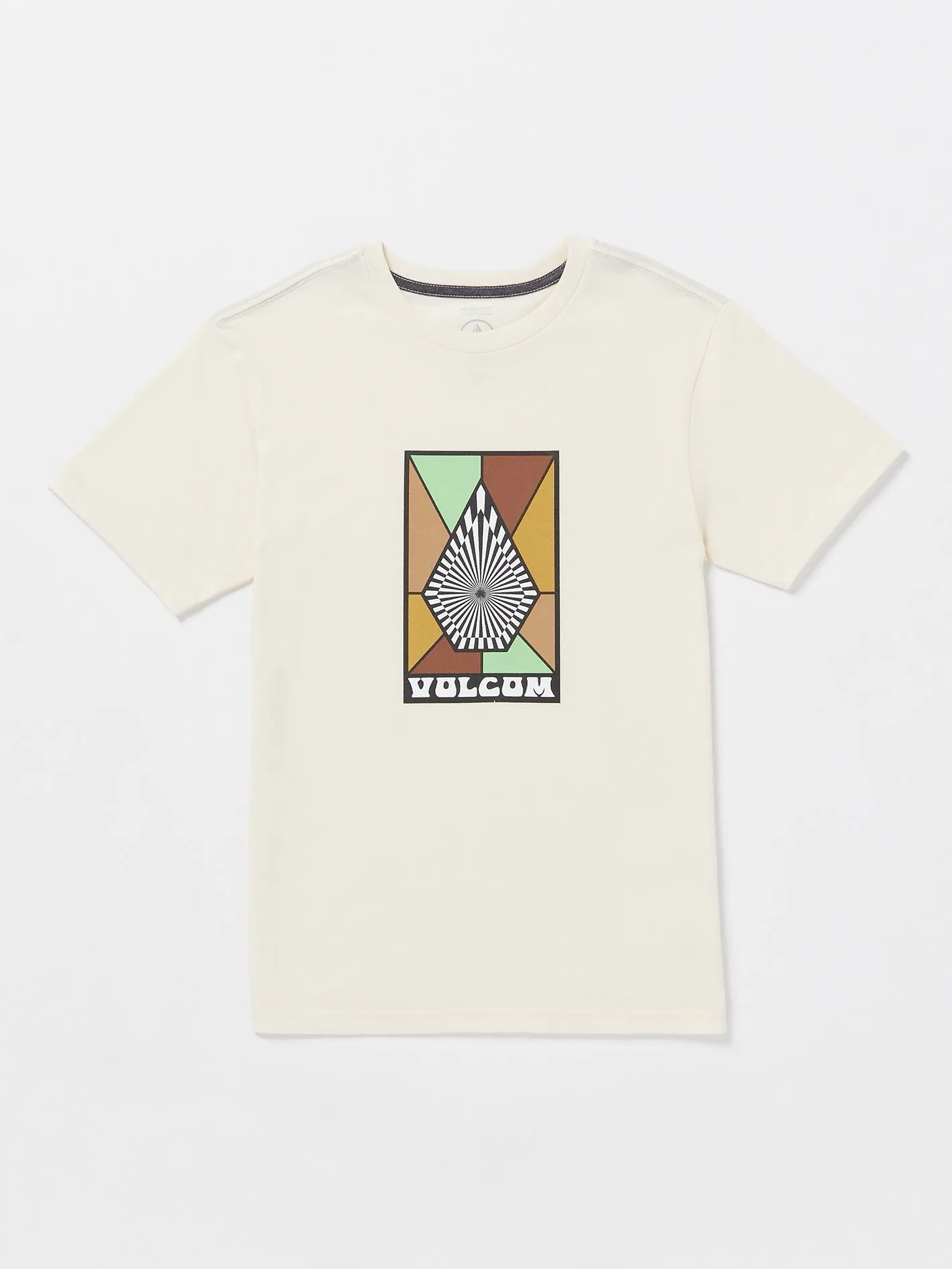 Big Boys Mosiac Short Sleeve Tee - Off White Heater sold by Volcom