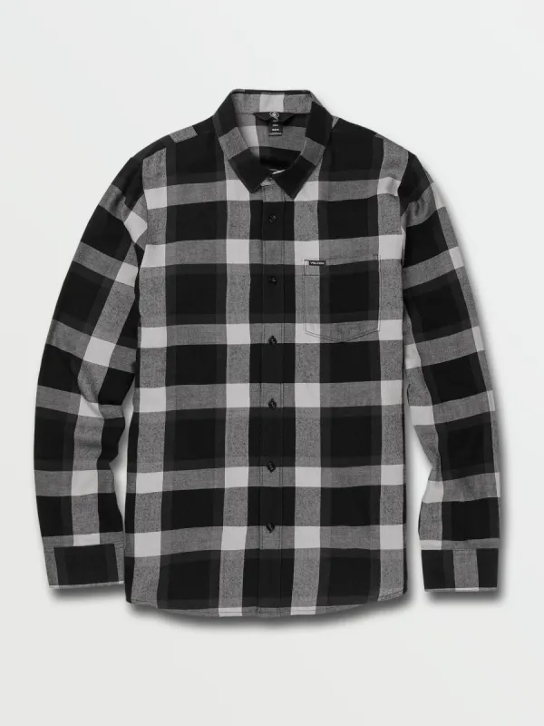 Curwin Long Sleeve Flannel - Black Grey sold by Volcom