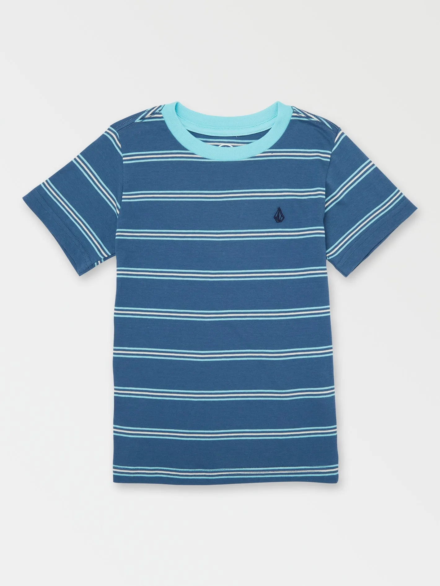 Little Boys Parables Stripes Crew Tee - Blue Combo sold by Volcom