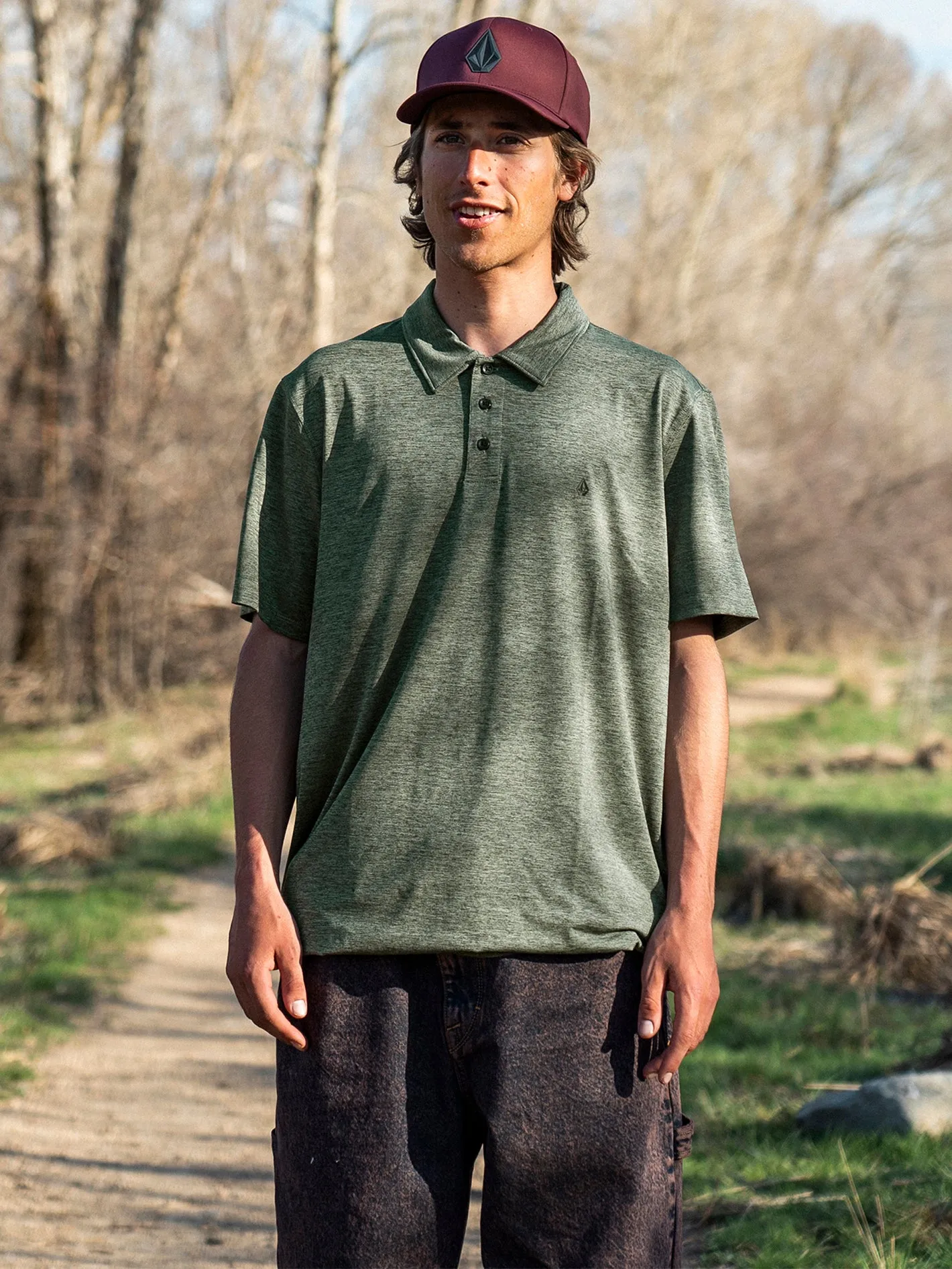 Hazard Pro Polo Short Sleeve Shirt - Agave sold by Volcom
