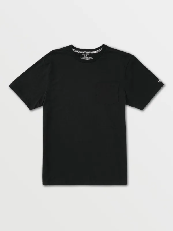 Solid Short Sleeve Pocket Tee - Black sold by Volcom