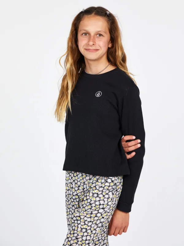 Girls Thermality Long Sleeve Tee - Black sold by Volcom