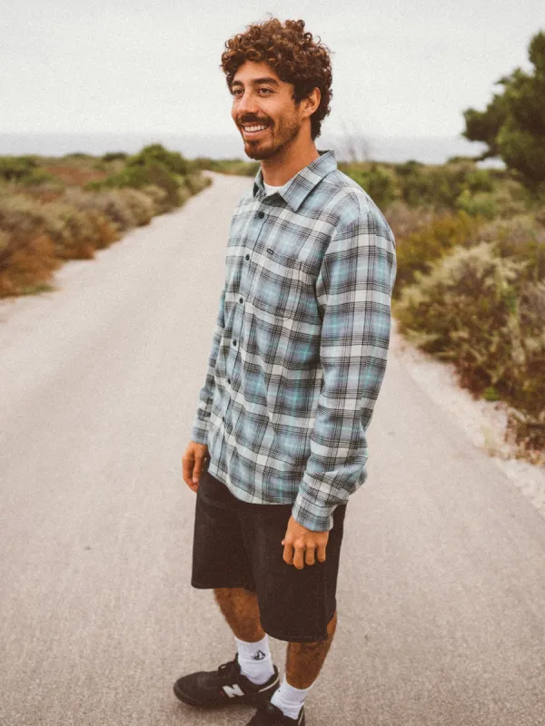 Caden Plaid Long Sleeve Shirt - Tower Grey sold by Volcom