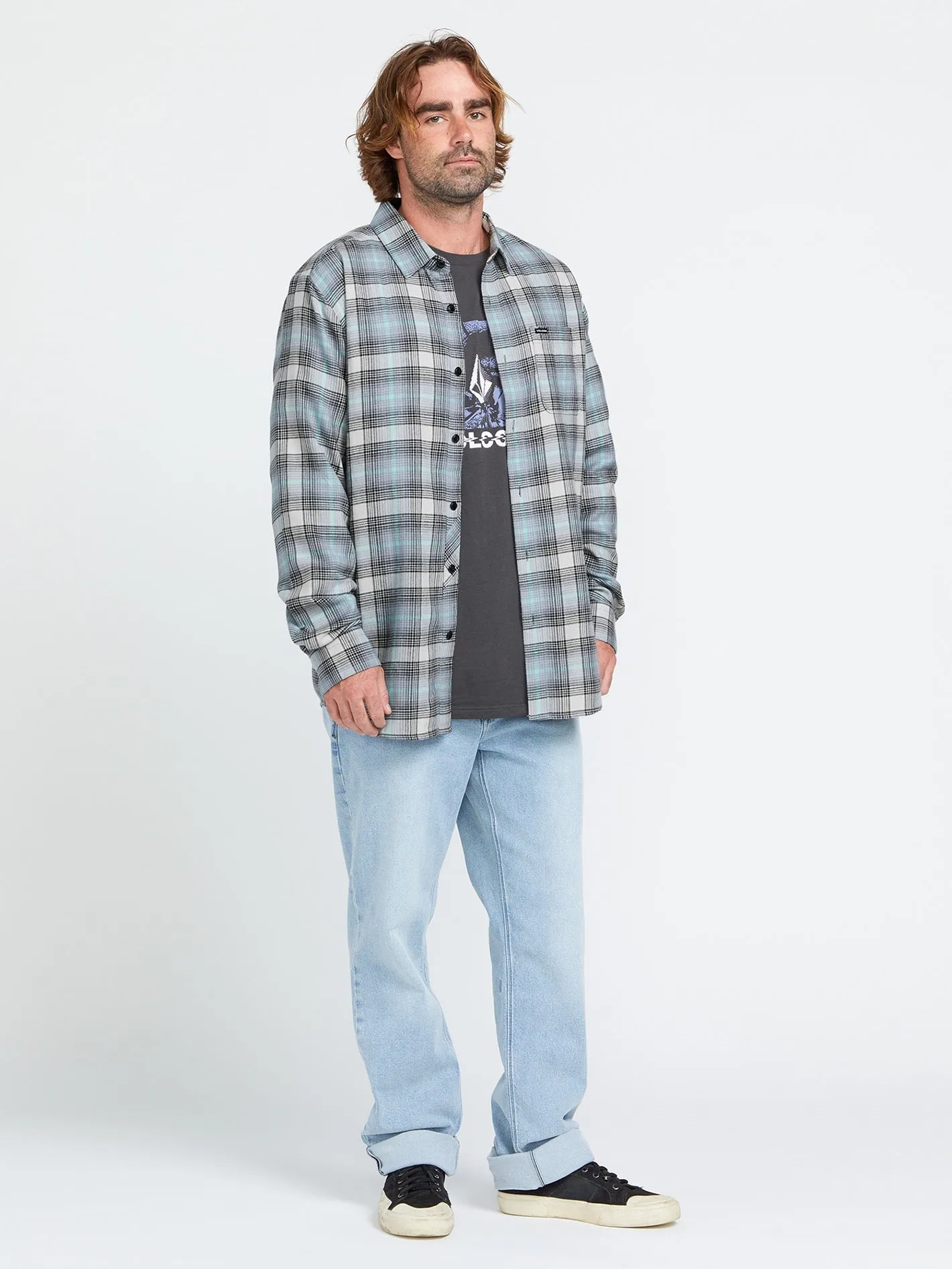 Caden Plaid Long Sleeve Shirt - Tower Grey sold by Volcom product image thumbnail 3