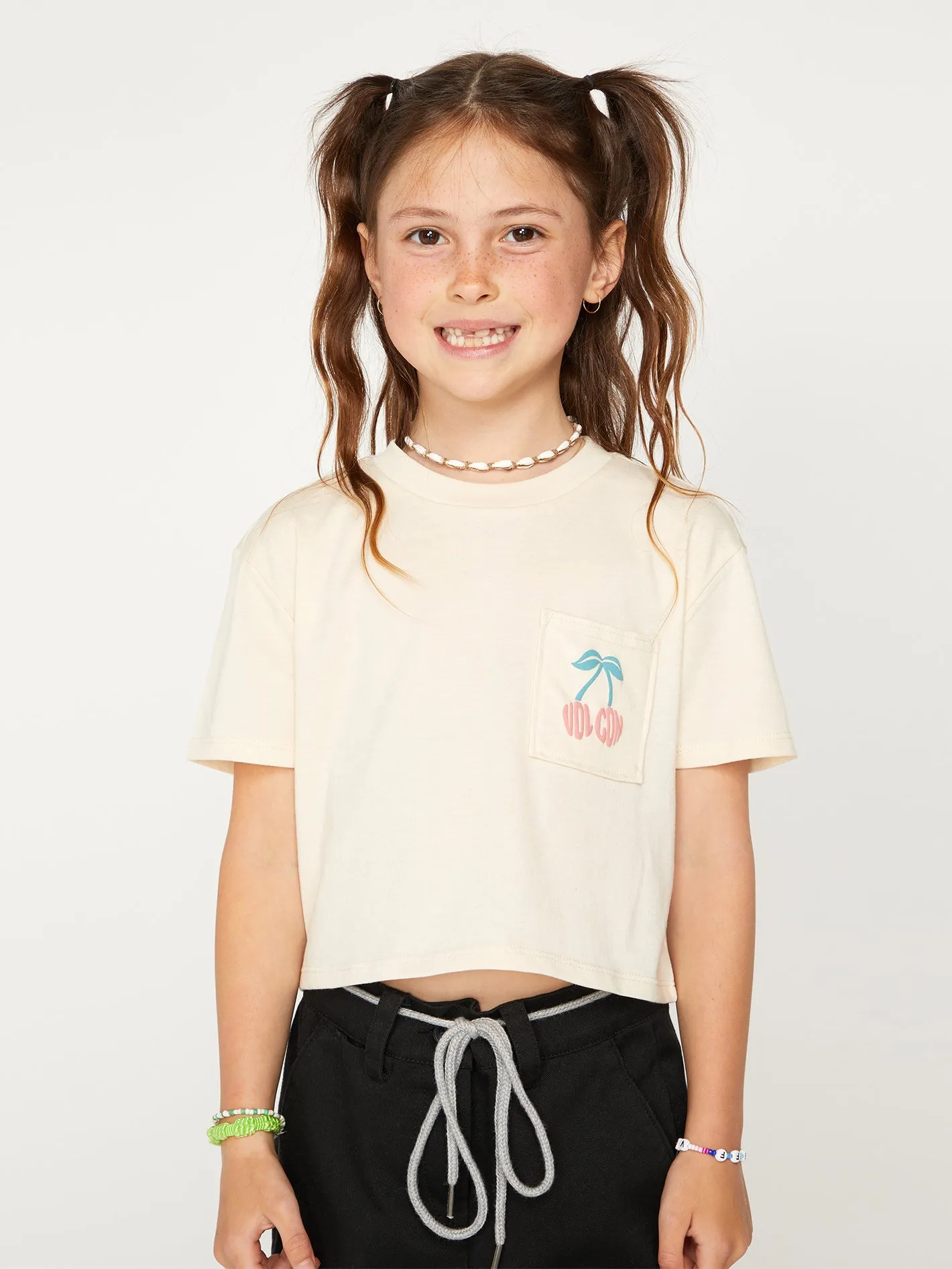 Girls Pocket Dial Tee - Sand sold by Volcom