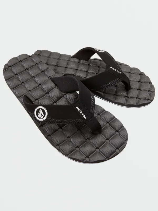 Recliner Sandals - Black White sold by Volcom