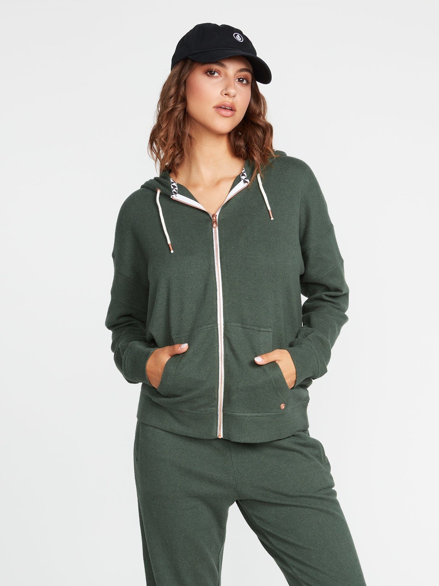 Lived In Lounge Zip Fleece - Dark Pine sold by Volcom product image thumbnail 3