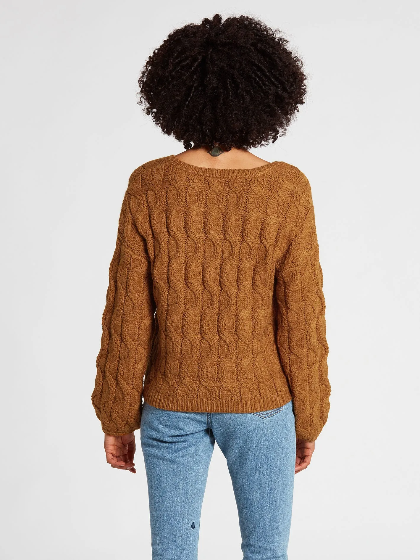 Bingable Cable Knit Sweater - Bronze sold by Volcom product image thumbnail 2